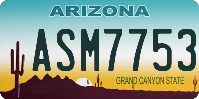 AZ license plate ASM7753