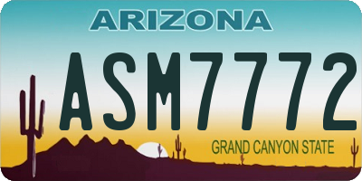 AZ license plate ASM7772