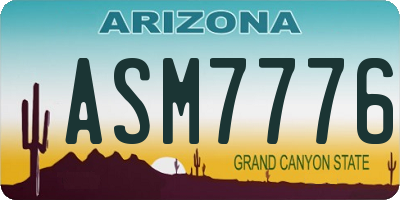 AZ license plate ASM7776
