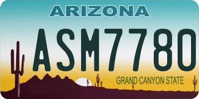 AZ license plate ASM7780