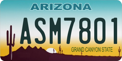 AZ license plate ASM7801