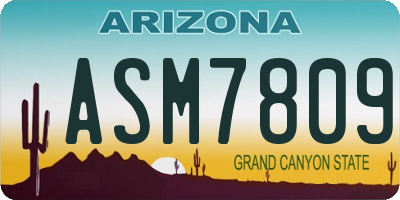 AZ license plate ASM7809