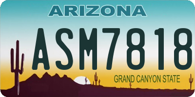 AZ license plate ASM7818