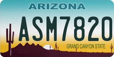 AZ license plate ASM7820