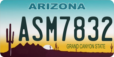 AZ license plate ASM7832