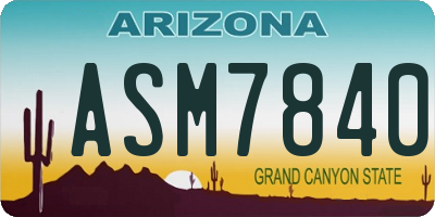 AZ license plate ASM7840