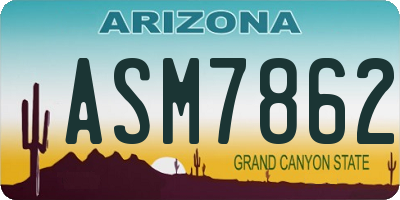 AZ license plate ASM7862