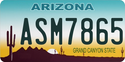 AZ license plate ASM7865