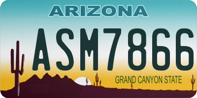 AZ license plate ASM7866