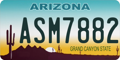 AZ license plate ASM7882