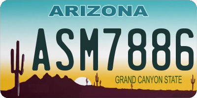 AZ license plate ASM7886