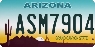 AZ license plate ASM7904