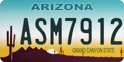 AZ license plate ASM7912