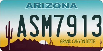 AZ license plate ASM7913