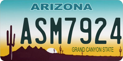 AZ license plate ASM7924