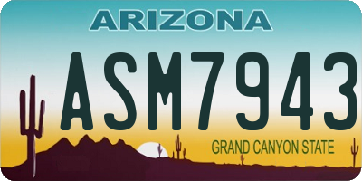 AZ license plate ASM7943