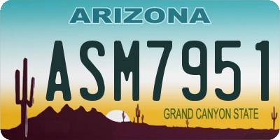 AZ license plate ASM7951