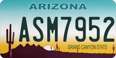 AZ license plate ASM7952