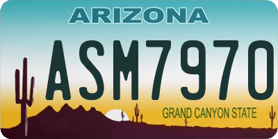 AZ license plate ASM7970
