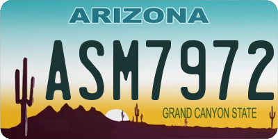 AZ license plate ASM7972