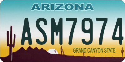 AZ license plate ASM7974