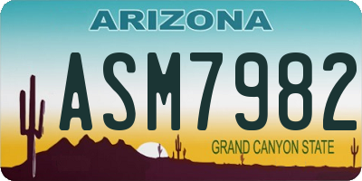AZ license plate ASM7982
