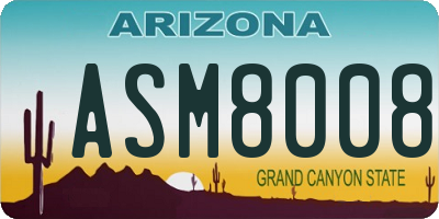 AZ license plate ASM8008