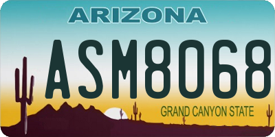 AZ license plate ASM8068