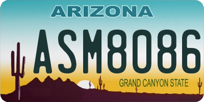 AZ license plate ASM8086
