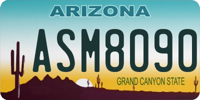 AZ license plate ASM8090