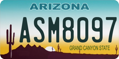 AZ license plate ASM8097