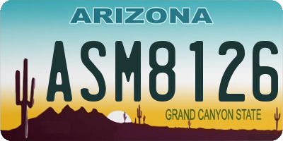 AZ license plate ASM8126