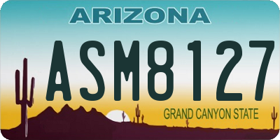 AZ license plate ASM8127