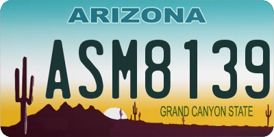 AZ license plate ASM8139