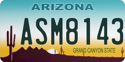 AZ license plate ASM8143