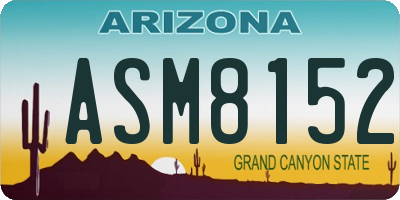 AZ license plate ASM8152