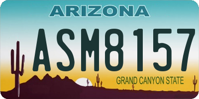 AZ license plate ASM8157