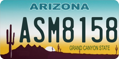 AZ license plate ASM8158