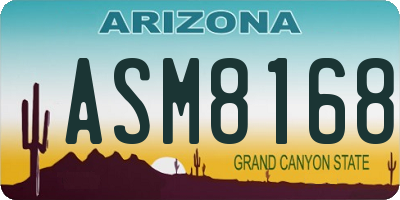 AZ license plate ASM8168