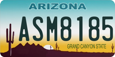 AZ license plate ASM8185