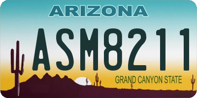 AZ license plate ASM8211