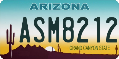 AZ license plate ASM8212