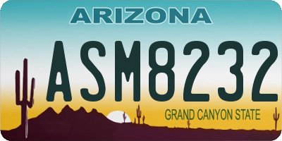 AZ license plate ASM8232