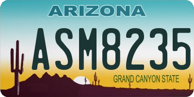 AZ license plate ASM8235