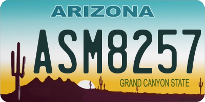 AZ license plate ASM8257