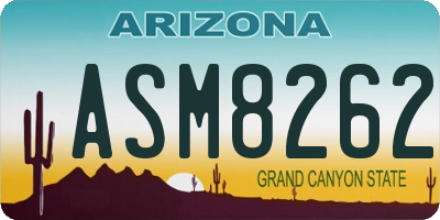 AZ license plate ASM8262