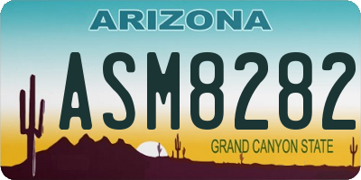 AZ license plate ASM8282