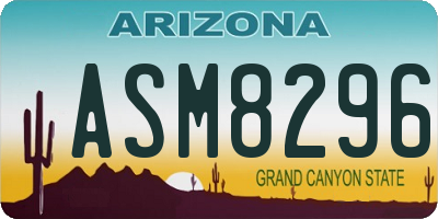 AZ license plate ASM8296