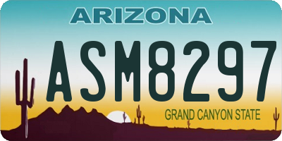 AZ license plate ASM8297