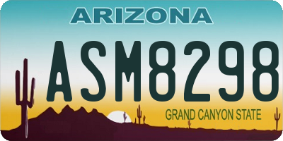 AZ license plate ASM8298